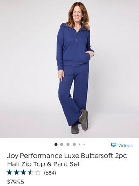 Joy Performance Luxe Butterssoft Wide-Leg Pant Set - Blue